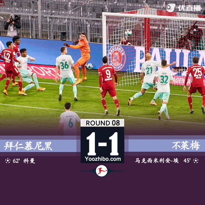 <a href=/zuqiujrs/bayern/ target=_blank class=infotextkey>拜仁</a>慕尼黑1-1云达不莱梅